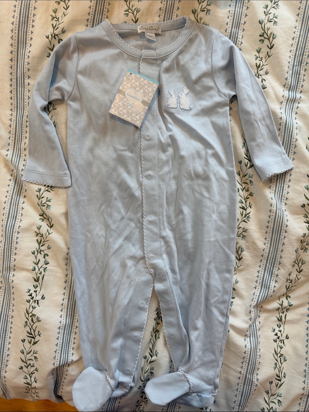 Kissy Kissy Light Blue Bunny Footed One-Piece